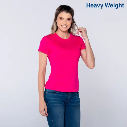Women’s Heavy Weight Crew Neck Short Sleeve Silhouette T-Shirt · 100% Cotton